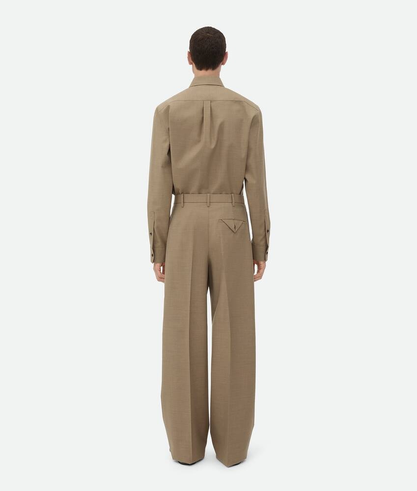 Bottega Veneta Pantalones Wide Leg De Lana Artesanal Ligera