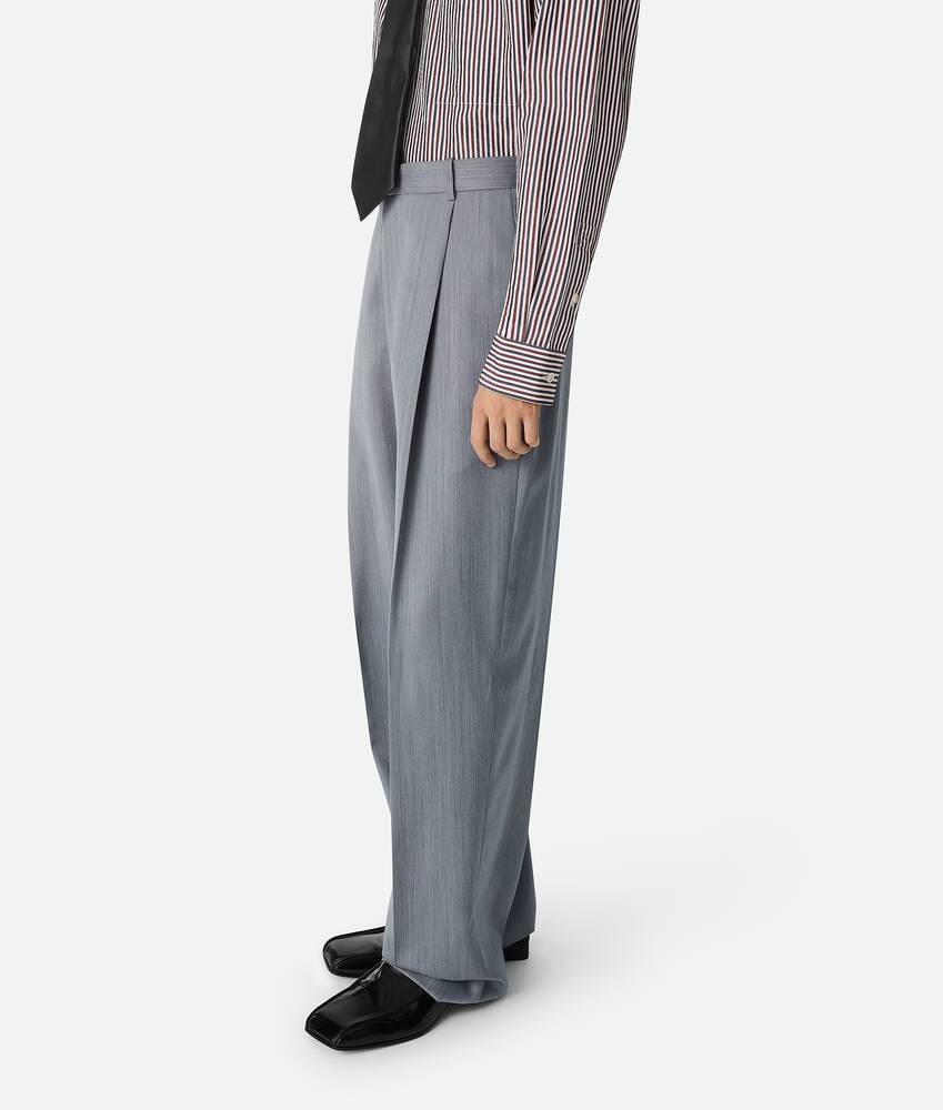 Bottega Veneta Pantalones Wide Leg De Lana Con Un Discreto Motivo Chevron