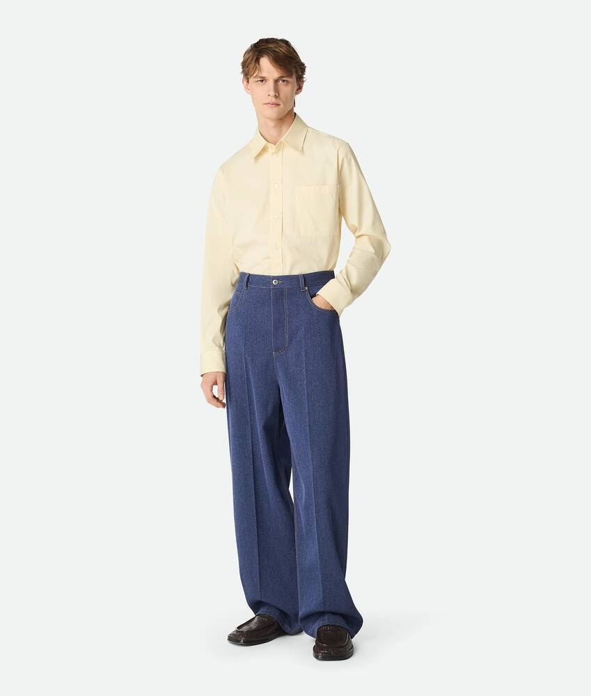 Bottega Veneta Pantalones Wide Leg de lana y algodón