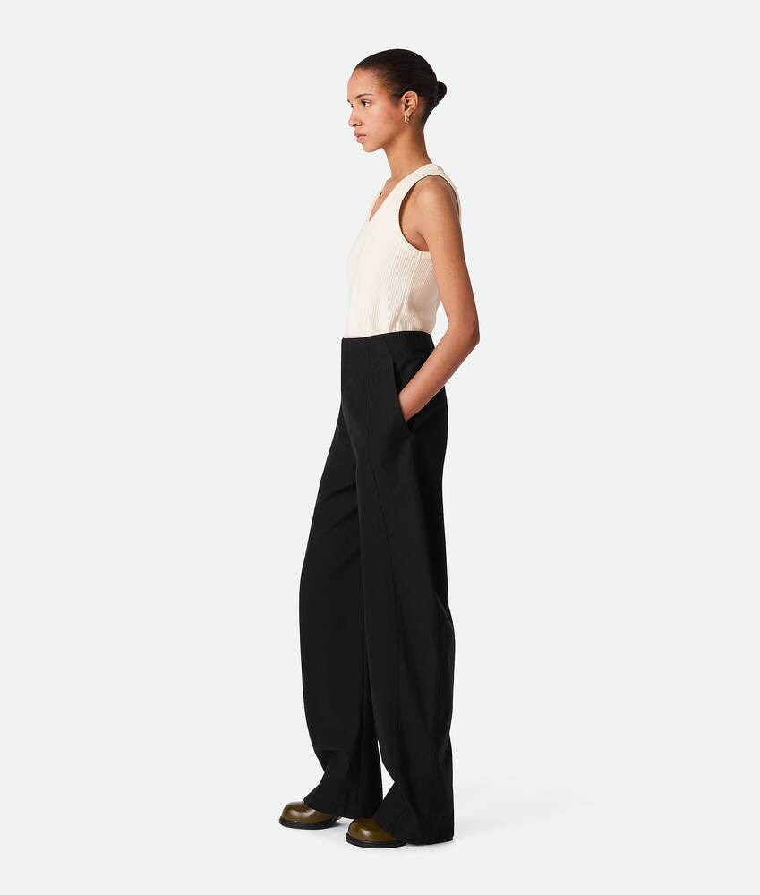 Bottega Veneta Pantalones Wide Leg De Sarga De Algodón