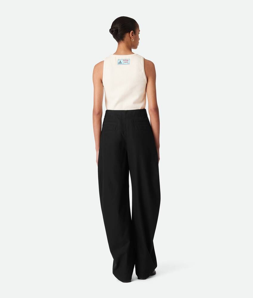 Bottega Veneta Pantalones Wide Leg De Sarga De Algodón