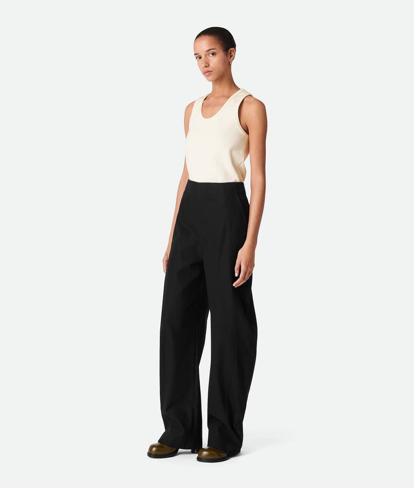 Bottega Veneta Pantalones Wide Leg De Sarga De Algodón