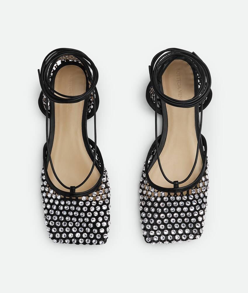 Bottega Veneta Sandalia Plana Con Cordones Sparkle Stretch