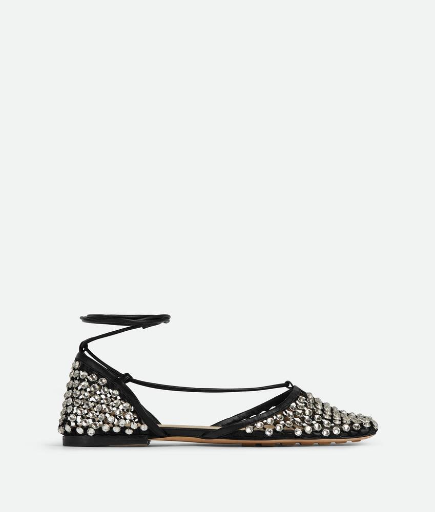 Bottega Veneta Sandalia Plana Con Cordones Sparkle Stretch