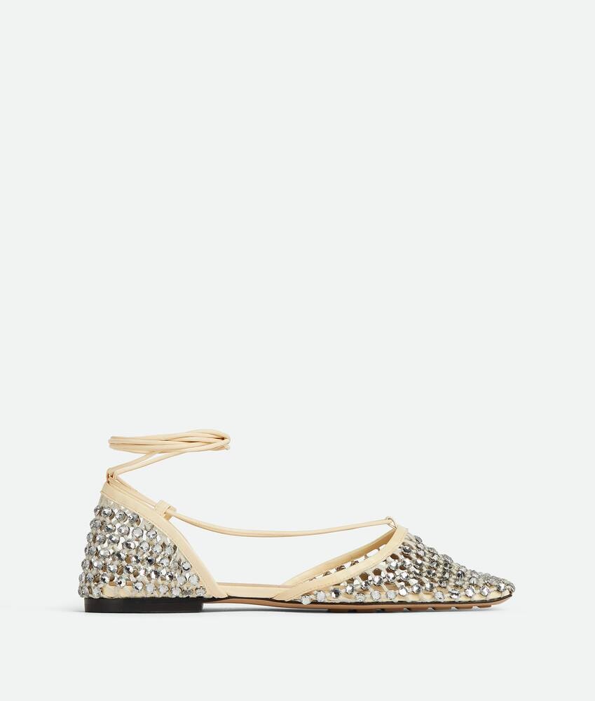 Bottega Veneta Sandalia Plana Con Cordones Sparkle Stretch