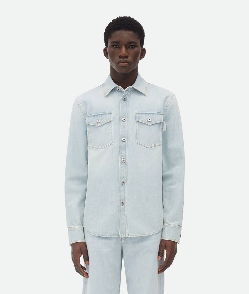 Bottega Veneta Sobrecamisa de denim con efecto muy desteñido
