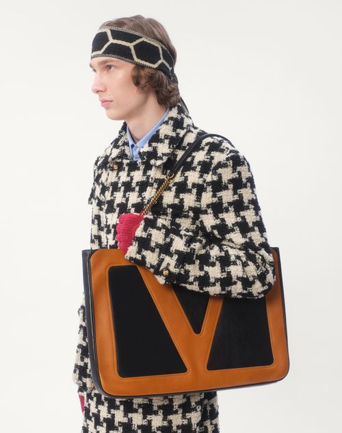 Valentino ABRIGO TIPO TRENCH DE LANA CON FRENTE CRUZADO Y MOTIVO PIED DE COQUE