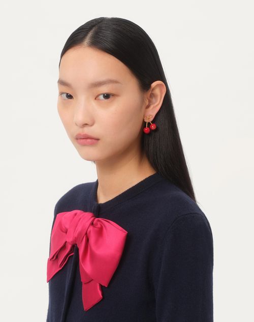 Valentino ARETES CHEZ VALENTINO CHERRYFIC DE METAL Y ESMALTE
