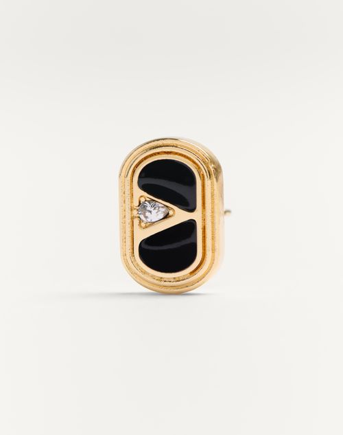 Valentino ARETES VALENTINO GARAVANI OVALETTE DE METAL CON ESMALTE Y CRISTALES