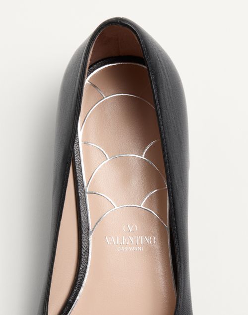 Valentino BALLERINA PRESHOES ESTILO MERCEDITAS DE CABRITILLA CON BOTÓN DE JOYERÍA Y TACÓN DE 20 MM