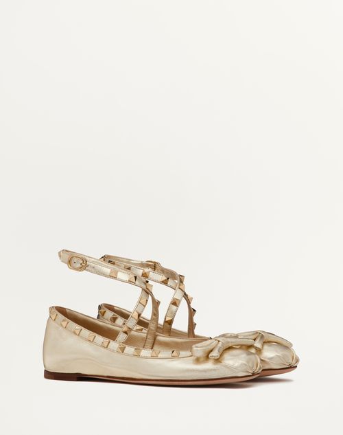Valentino BALLERINA ROCKSTUD DE CUERO NAPA LAMINADO