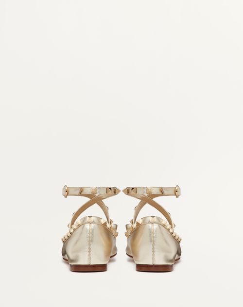 Valentino BALLERINA ROCKSTUD DE CUERO NAPA LAMINADO