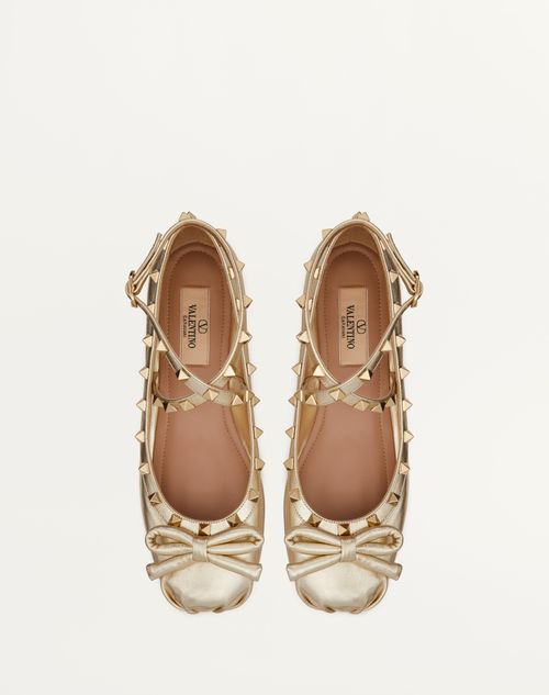 Valentino BALLERINA ROCKSTUD DE CUERO NAPA LAMINADO