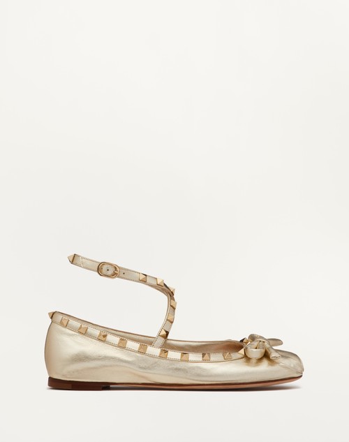 Valentino BALLERINA ROCKSTUD DE CUERO NAPA LAMINADO