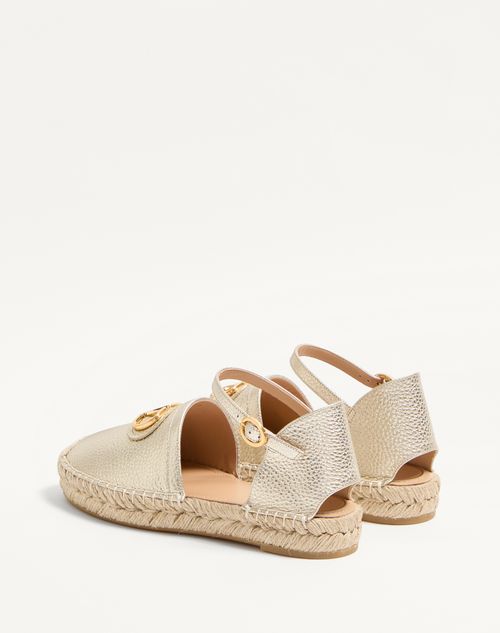 Valentino BALLERINA VLOGO SIGNATURE DE CUERO DE BECERRO GRANEADO Y LAMINADO CON TACÓN DE 25 MM