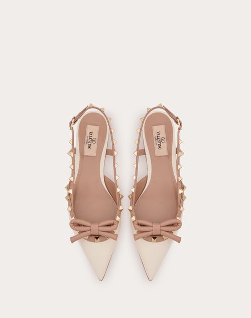 Valentino BALLERINAS ROCKSTUD DE CHAROL CON MOÑO Y CORREAS TRASERAS