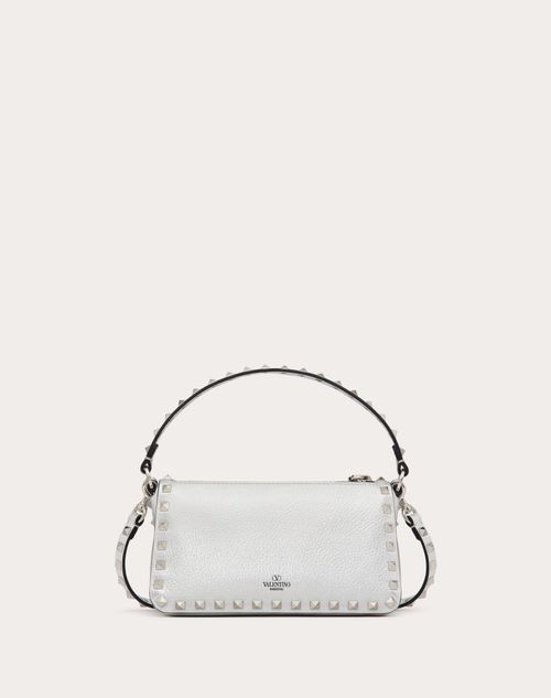 Valentino BANDOLERA ROCKSTUD PEQUEÑA DE CUERO DE BECERRO GRANEADO METALIZADO