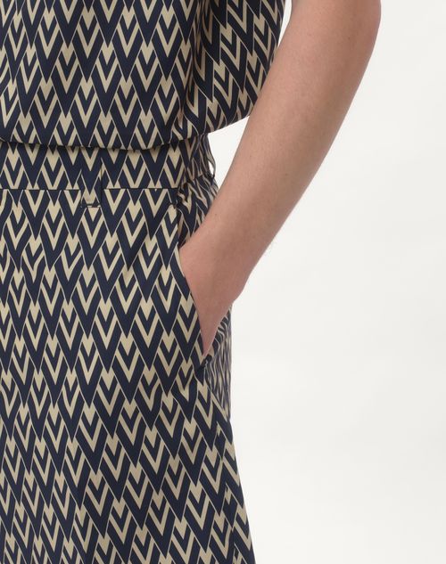 Valentino BERMUDA DE POPELINA DE ALGODÓN CON ESTAMPADO TOUTE LA V