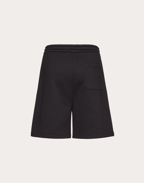 Valentino BERMUDAS DE ALGODÓN TÉCNICO CON PARCHE DEL VLOGO SIGNATURE