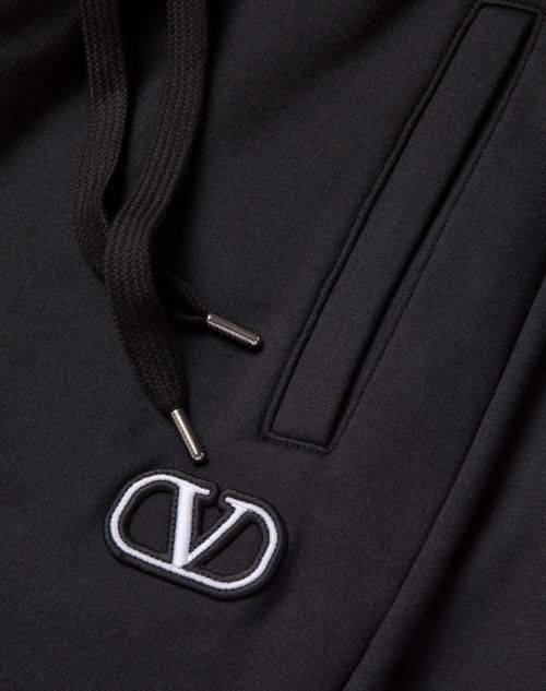 Valentino BERMUDAS DE ALGODÓN TÉCNICO CON PARCHE DEL VLOGO SIGNATURE