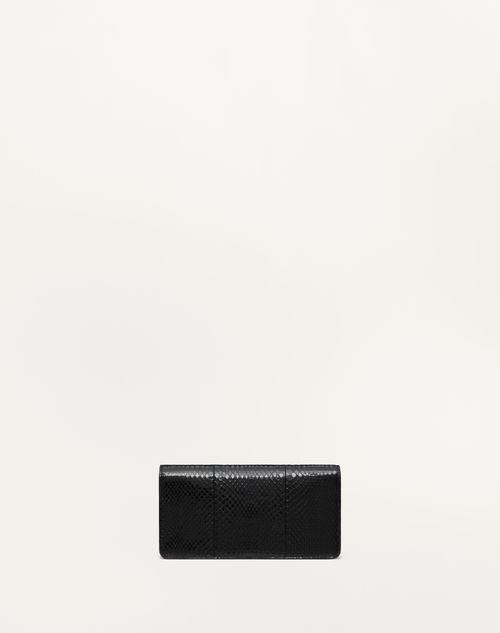 Valentino BILLETERA VLOGO SIGNATURE DE CUERO DE SERPIENTE CON CADENA