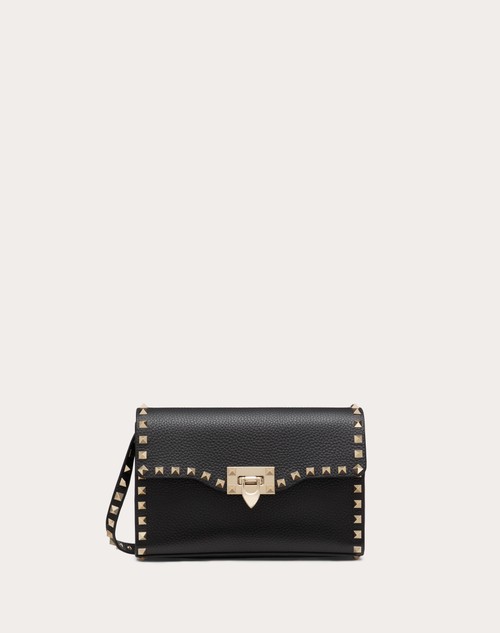 Valentino BOLSO BANDOLERA PEQUEÑO ROCKSTUD DE PIEL DE BECERRO GRANULADA