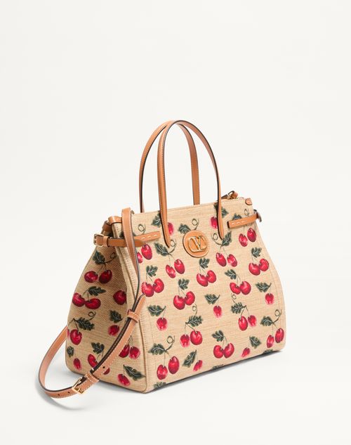 Valentino BOLSO DE COMPRAS MEDIANO VALENTINO GARAVANI ANTIBES DE RAFIA JACQUARD SINTÉTICA