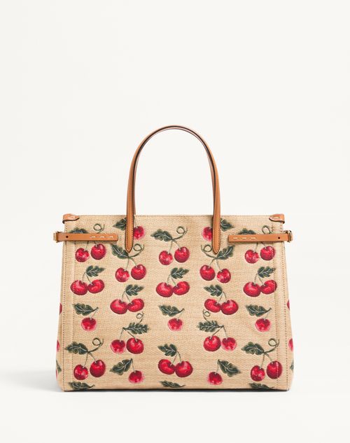 Valentino BOLSO DE COMPRAS MEDIANO VALENTINO GARAVANI ANTIBES DE RAFIA JACQUARD SINTÉTICA