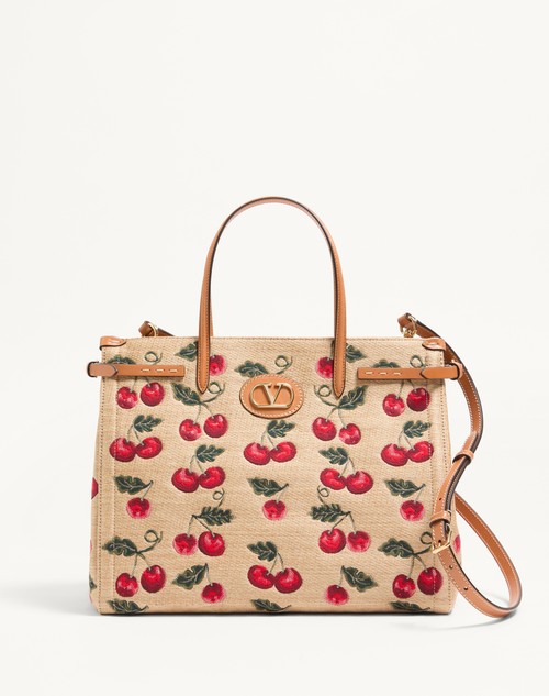Valentino BOLSO DE COMPRAS MEDIANO VALENTINO GARAVANI ANTIBES DE RAFIA JACQUARD SINTÉTICA