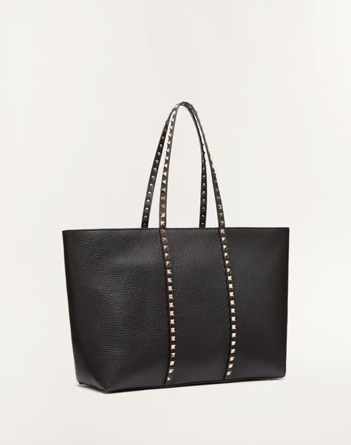 Valentino BOLSO DE COMPRAS VALENTINO GARAVANI ROCKSTUD DE CUERO DE BECERRO GRANEADO