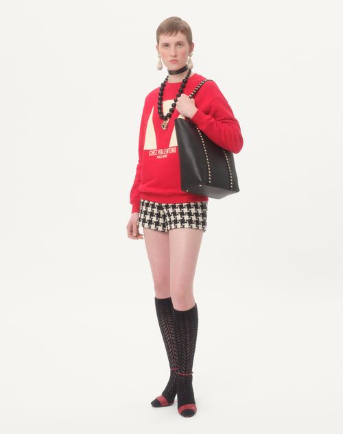 Valentino BOLSO DE COMPRAS VALENTINO GARAVANI ROCKSTUD DE CUERO DE BECERRO GRANEADO