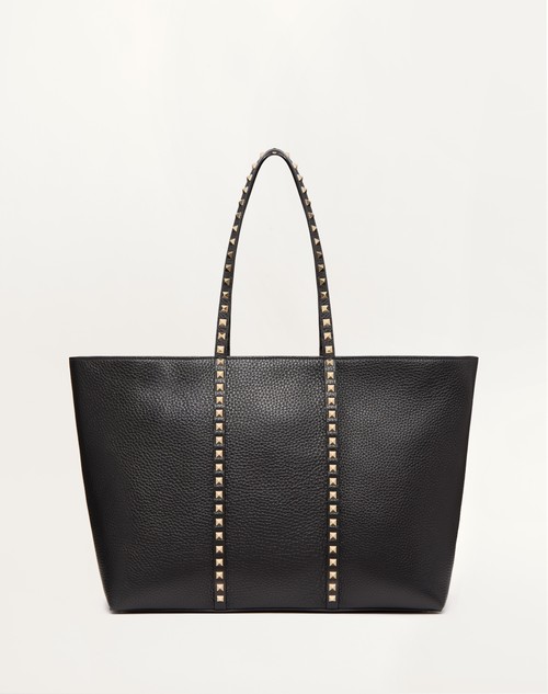 Valentino BOLSO DE COMPRAS VALENTINO GARAVANI ROCKSTUD DE CUERO DE BECERRO GRANEADO