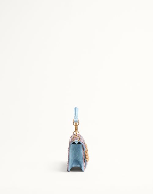 Valentino BOLSO DE HOMBRO PEQUEÑO VALENTINO GARAVANI LOCÒ BORDADO CON LOGOTIPO DE JOYERÍA