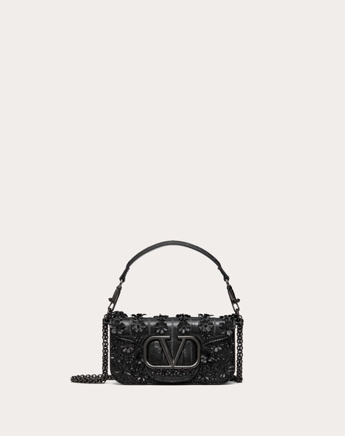 Valentino BOLSO DE HOMBRO PEQUEÑO VALENTINO GARAVANI LOCÒ BORDADO DE CUERO DE ANGUILA