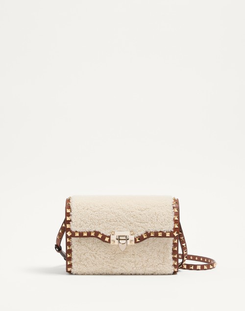 Valentino BOLSO DE HOMBRO PEQUEÑO VALENTINO GARAVANI ROCKSTUD DE PIEL DE OVEJA