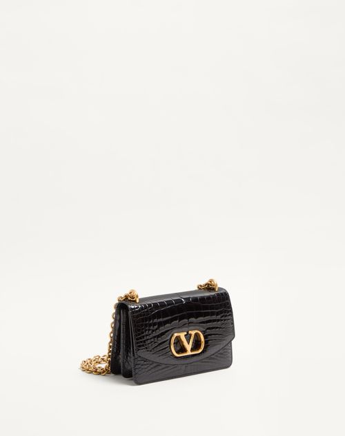 Valentino BOLSO DE HOMBRO PEQUEÑO VALENTINO GARAVANI VAIN DE CUERO DE COCODRILO