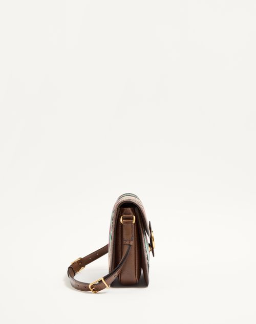 Valentino BOLSO DE HOMBRO VALENTINO GARAVANI 9A5 DE JACQUARD Y CUERO DE LAGARTO