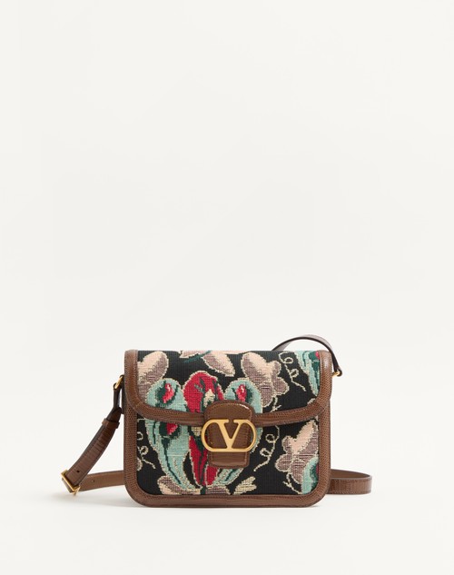 Valentino BOLSO DE HOMBRO VALENTINO GARAVANI 9A5 DE JACQUARD Y CUERO DE LAGARTO