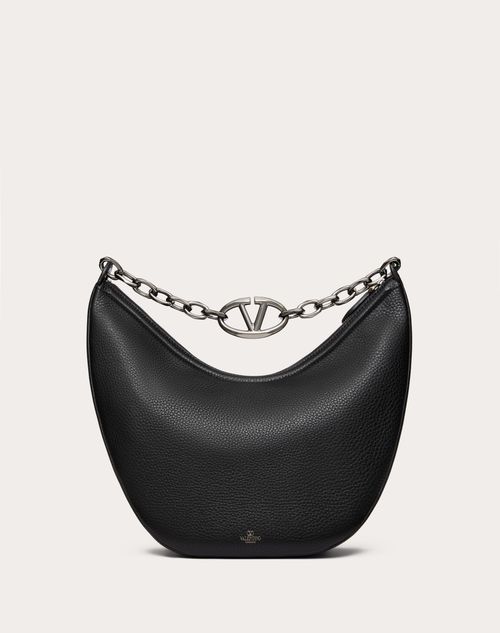 Valentino BOLSO HOBO MEDIANO VLOGO MOON DE CUERO GRANEADO DE BECERRO CON CADENA