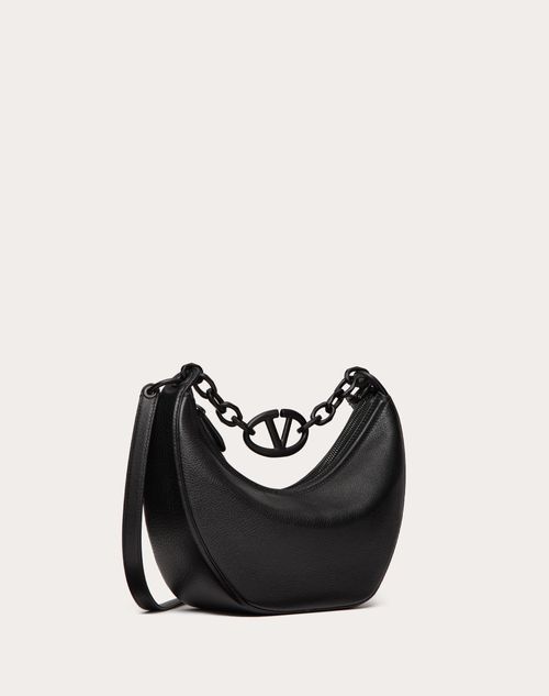 Valentino BOLSO HOBO PEQUEÑO VLOGO MOON DE CUERO GRANEADO DE BECERRO CON CADENA