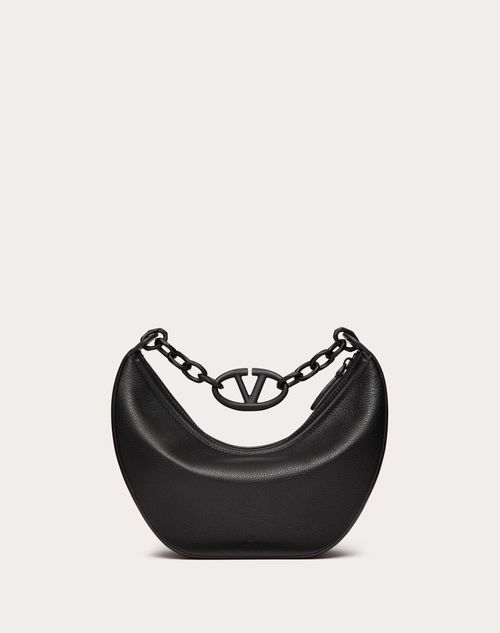 Valentino BOLSO HOBO PEQUEÑO VLOGO MOON DE CUERO GRANEADO DE BECERRO CON CADENA