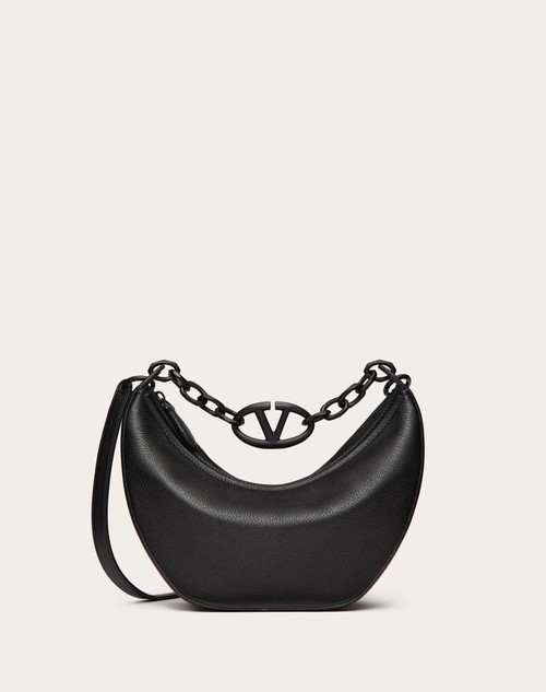 Valentino BOLSO HOBO PEQUEÑO VLOGO MOON DE CUERO GRANEADO DE BECERRO CON CADENA