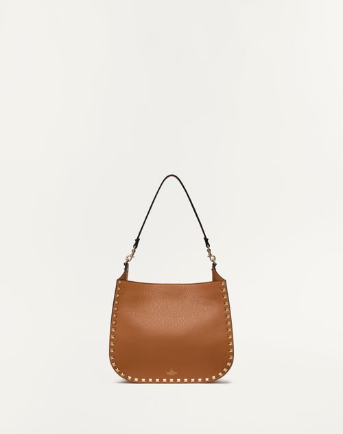 Valentino BOLSO HOBO ROCKSTUD DE CUERO GRANEADO DE BECERRO