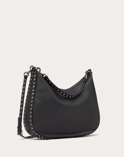 Valentino BOLSO HOBO ROCKSTUD DE CUERO GRANEADO DE BECERRO