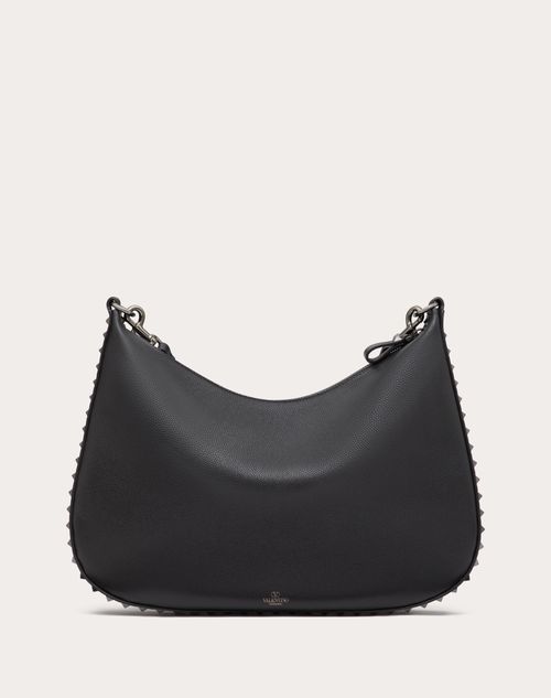 Valentino BOLSO HOBO ROCKSTUD DE CUERO GRANEADO DE BECERRO