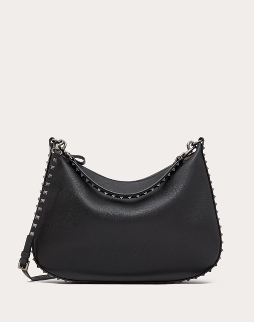 Valentino BOLSO HOBO ROCKSTUD DE CUERO GRANEADO DE BECERRO