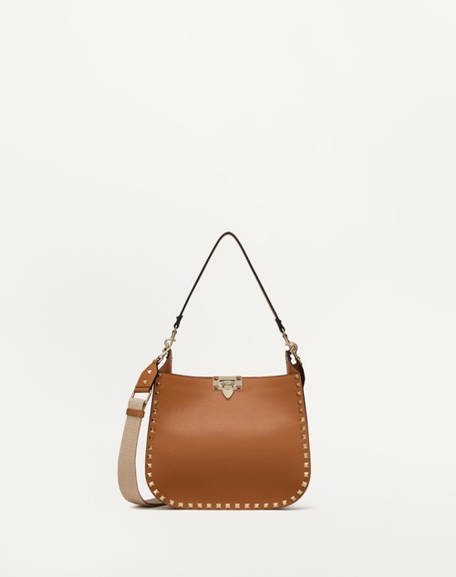 Valentino BOLSO HOBO ROCKSTUD DE CUERO GRANEADO DE BECERRO