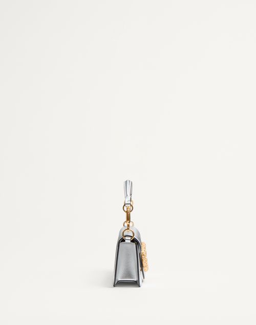 Valentino BOLSO PEQUEÑO DE HOMBRO VALENTINO GARAVANI LOCÒ DE CUERO LAMINADO DE BECERRO CON EL LOGO DE JOYERÍA