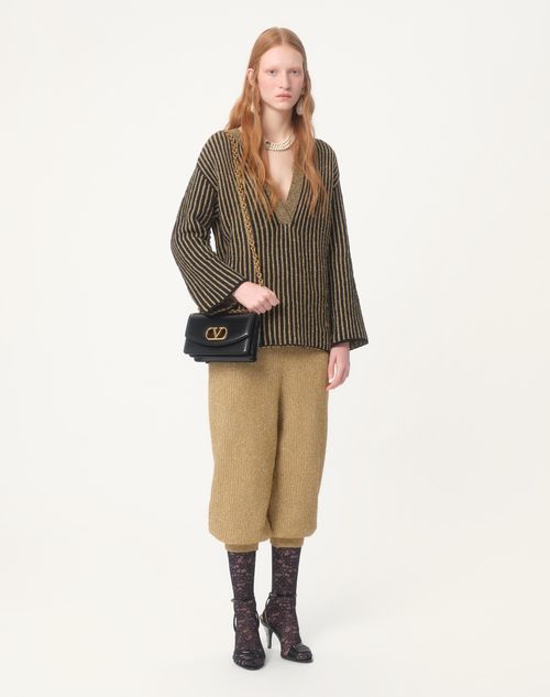 Valentino BOLSO PEQUEÑO DE HOMBRO VALENTINO GARAVANI VAIN DE CUERO BRILLOSO DE BECERRO