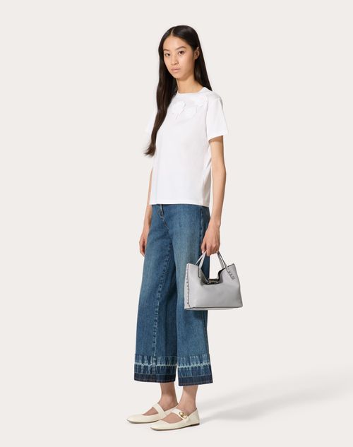 Valentino BOLSO PEQUEÑO VALENTINO GARAVANI ROCKSTUD DE CUERO DE BECERRO GRANEADO CON FORRO EN CONTRASTE